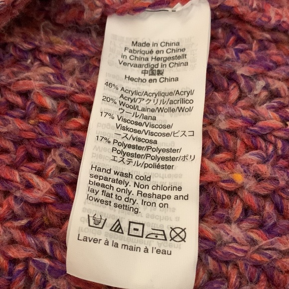 J Crew Multi Color Wool Sweater Chunky Knit Pullover Grandmacore Layer Cozy - Picture 9 of 10